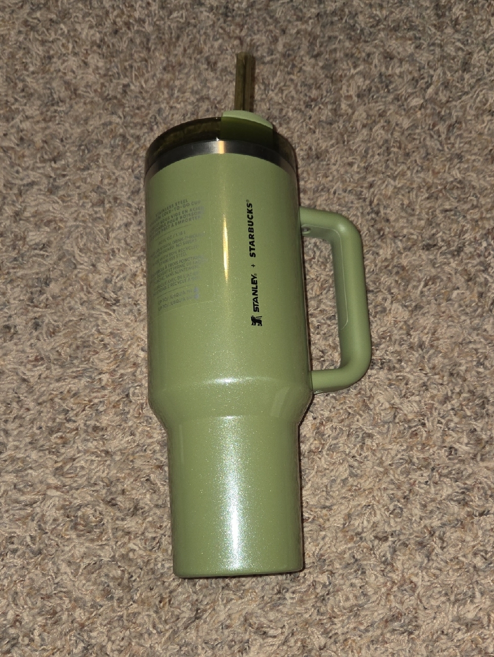 Stanley Starbucks Olive Green Travel Tumbler with Handle